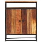 Credenza 60x35x76 cm in Legno Massello di Recupero e Acciaio