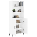 Credenza Bianco Lucido 69,5x34x180 cm in Legno Multistrato