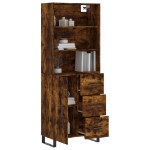 Credenza Rovere Fumo  69,5x34x180 cm in Legno Multistrato