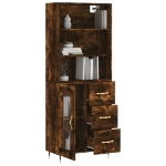 Credenza Rovere Fumo  69,5x34x180 cm in Legno Multistrato