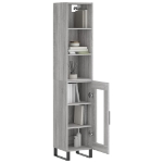 Credenza Grigio Sonoma 34,5x34x180 cm in Legno Multistrato