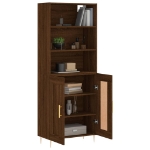 Credenza Rovere Marrone 69,5x34x180 cm in Legno Multistrato