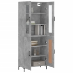Credenza Grigio Cemento 69,5x34x180 cm in Legno Multistrato