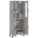 Credenza Grigio Cemento 69,5x34x180 cm in Legno Multistrato