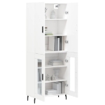 Credenza Bianca 69,5x34x180 cm in Legno Multistrato