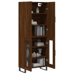 Credenza Rovere Marrone 69,5x34x180 cm in Legno Multistrato