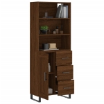 Credenza Rovere Marrone 69,5x34x180 cm in Legno Multistrato