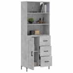 Credenza Grigio Cemento 69,5x34x180 cm in Legno Multistrato