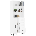 Credenza Bianca 69,5x34x180 cm in Legno Multistrato