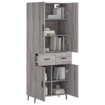 Credenza Grigio Sonoma 69,5x34x180 cm in Legno Multistrato