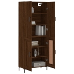 Credenza Rovere Marrone 69,5x34x180 cm in Legno Multistrato