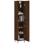Credenza Rovere Marrone 34,5x34x180 cm in Legno Multistrato