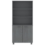 Credenza HAMAR in Legno Massello di Pino Grigio Scuro