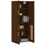 Credenza Rovere Marrone 69,5x34x180 cm in Legno Multistrato
