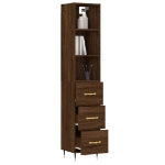 Credenza Rovere Marrone 34,5x34x180 cm in Legno Multistrato