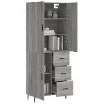 Credenza Grigio Sonoma 69,5x34x180 cm in Legno Multistrato