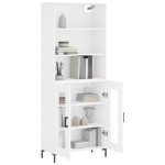 Credenza Bianca 69,5x34x180 cm in Legno Multistrato