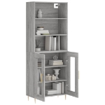Credenza Grigio Sonoma 69,5x34x180 cm in Legno Multistrato