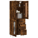 Credenza Rovere Fumo  69,5x34x180 cm in Legno Multistrato