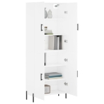 Credenza Bianca 69,5x34x180 cm in Legno Multistrato