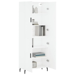 Credenza Bianca 69,5x34x180 cm in Legno Multistrato