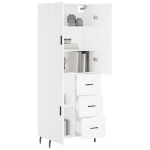 Credenza Bianca 69,5x34x180 cm in Legno Multistrato
