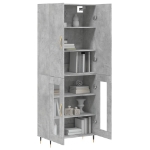 Credenza Grigio Cemento 69,5x34x180 cm in Legno Multistrato