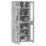 Credenza Grigio Cemento 69,5x34x180 cm in Legno Multistrato