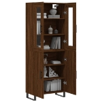Credenza Rovere Marrone 69,5x34x180 cm in Legno Multistrato