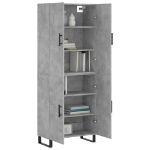 Credenza Grigio Cemento 69,5x34x180 cm in Legno Multistrato