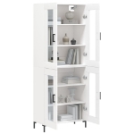 Credenza Bianca 69,5x34x180 cm in Legno Multistrato