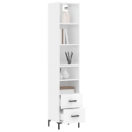 Credenza 34,5x34x180 cm in Legno Multistrato Bianco Lucido