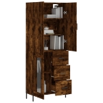Credenza Rovere Fumo  69,5x34x180 cm in Legno Multistrato
