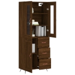 Credenza Rovere Marrone 69,5x34x180 cm in Legno Multistrato