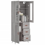 Credenza Grigio Sonoma 69,5x34x180 cm in Legno Multistrato