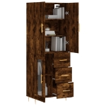 Credenza Rovere Fumo  69,5x34x180 cm in Legno Multistrato
