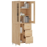 Credenza Rovere Sonoma 69,5x34x180 cm in Legno Multistrato