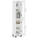 Credenza Bianca 34,5x34x180 cm in Legno Multistrato