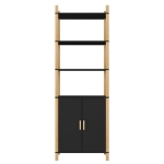 Credenza Nera 60x40x173 cm in Legno Multistrato