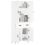 Credenza Bianca 69,5x34x180 cm in Legno Multistrato