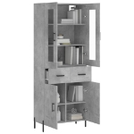 Credenza Grigio Cemento 69,5x34x180 cm in Legno Multistrato