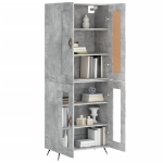 Credenza Grigio Cemento 69,5x34x180 cm in Legno Multistrato