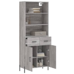 Credenza Grigio Sonoma 69,5x34x180 cm in Legno Multistrato