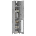 Credenza Grigio Cemento 34,5x34x180 cm in Legno Multistrato