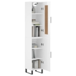 Credenza 34,5x34x180 cm in Legno Multistrato Bianco Lucido