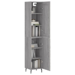 Credenza Grigio Sonoma 34,5x34x180 cm in Legno Multistrato