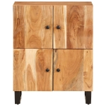 Credenza con 4 Ante 60x33x75 cm in Legno Massello di Acacia