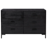 Credenza Nera 110x35x70 cm in Legno Massello di Pino