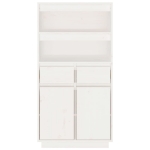 Credenza Bianca 60x40x116,5 cm in Legno Massello di Pino