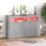 Credenza con Luci LED Grigio Sonoma 115,5x30x75 cm